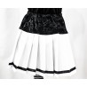 Falda Tablada Blanca con Terciopelo