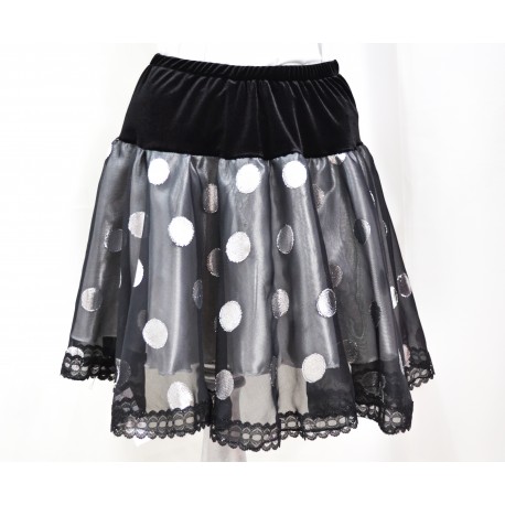 Falda con Lunares Negros