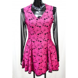 Vestido Floreado Rosado en Relieve