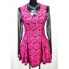 Vestido Floreado Fucsia en Relieve