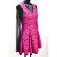 Vestido Floreado Rosado en Relieve